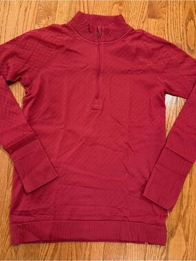 Lululemon Rest Less 1/2 Zip Pullover Burgundy Size 6 Thumbholes
